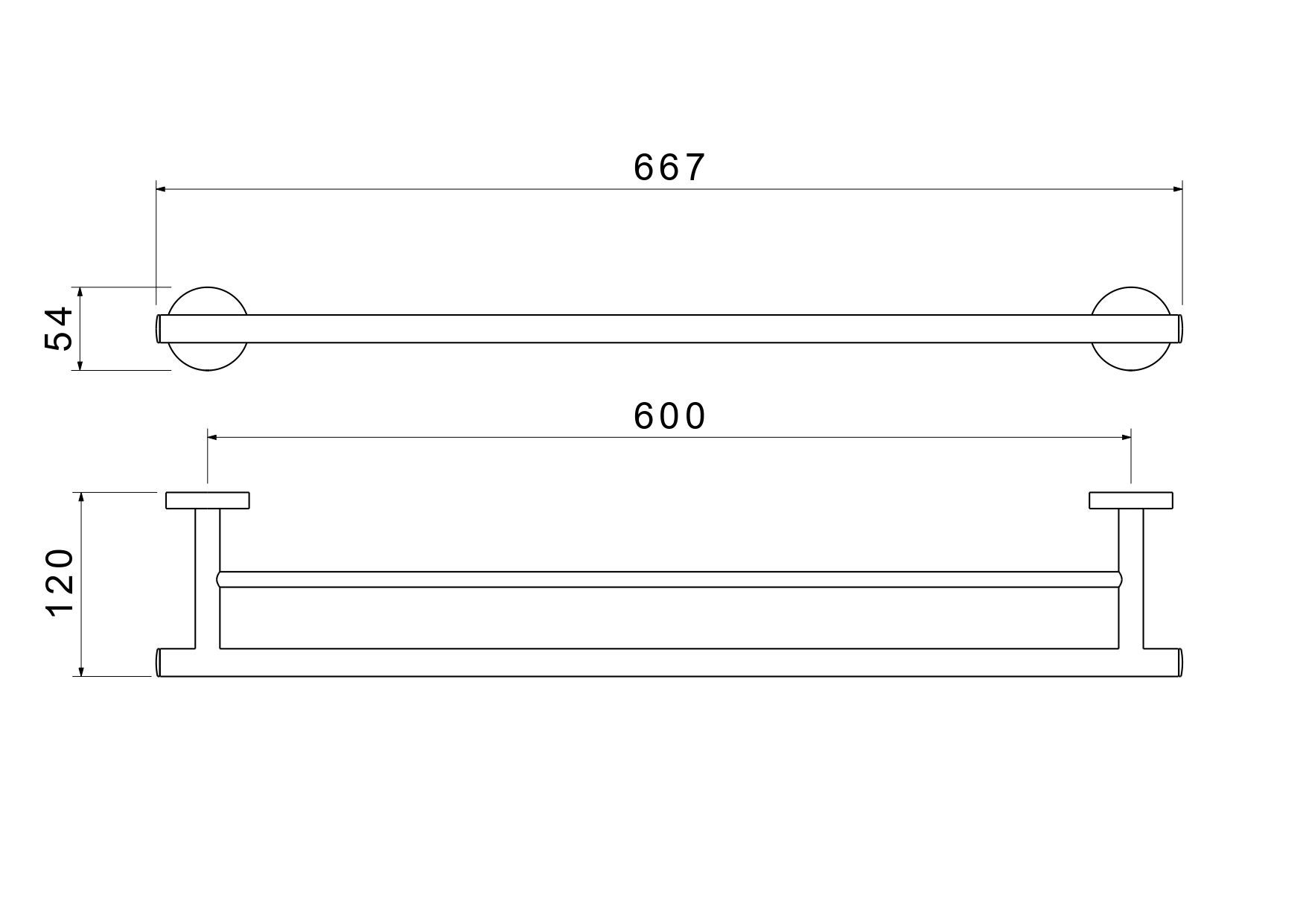 Полотенцедержатель двойной 600 мм AQUATEK AQ4230CR ОБЕРОН Полотенцедержатель двойной 600 мм AQUATEK AQ4230CR ОБЕРОН