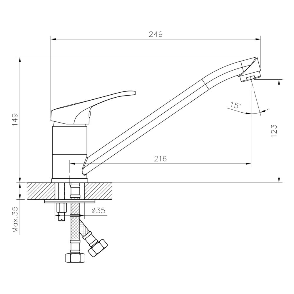 Смеситель для кухни DECOROOM DR21 (DR21018), артикул DR21018