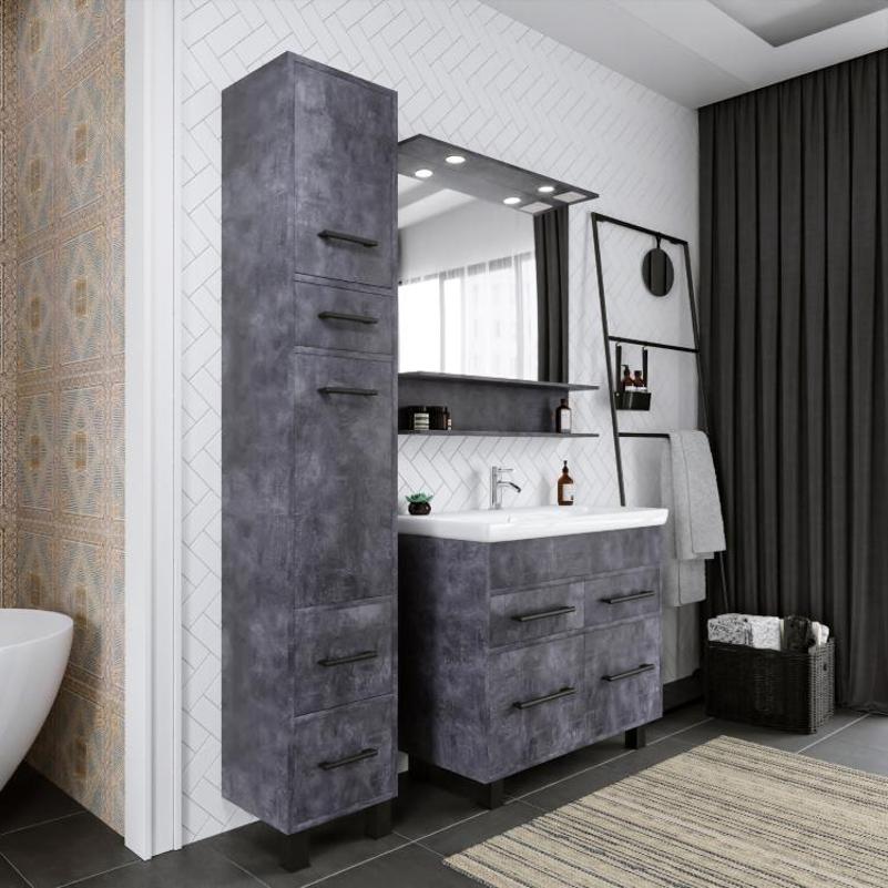 Тумба под раковину напольная Бриклаер ЧИЛИ цемент, 90 см, артикул 4627125415241