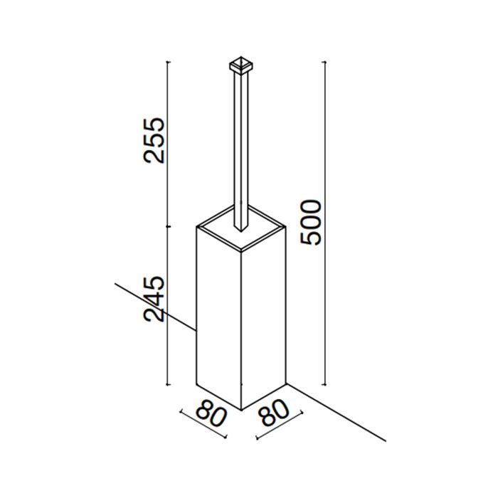 OASIS SQUARE Ершик для унитаза, напольный, цвет золото OASIS SQUARE Ершик для унитаза, напольный, цвет золото