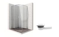 Душевой уголок Ambassador Queen 11011101-MA1, полукруглый, точечный трап, 90х90