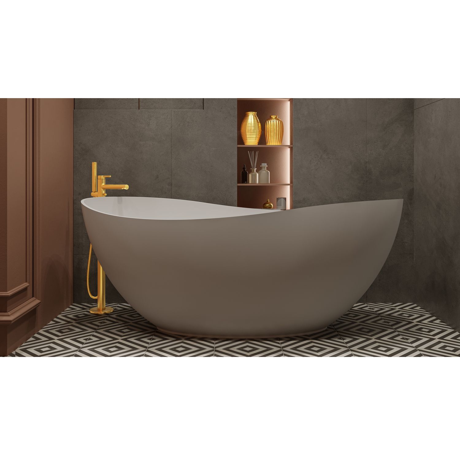 Ванна WHITECROSS Ruby 165x75 (белый мат) иск. камень