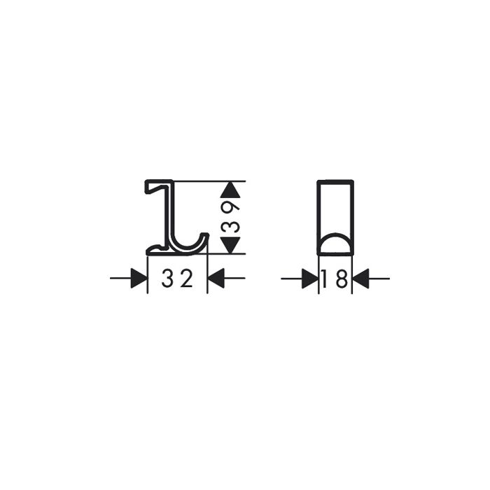 Крючок, Hansgrohe, WallStoris, одинарный, ширина,мм-18, глубина,мм-32, высота,мм-39, тип установки-на штанге кликом, материал-пластик, цвет-белый матовый, в комплекте-2 шт. Крючок, Hansgrohe, WallStoris, одинарный, ширина,мм-18, глубина,мм-32, высота,мм-39, тип установки-на штанге кликом, материал-пластик, цвет-белый матовый, в комплекте-2 шт.