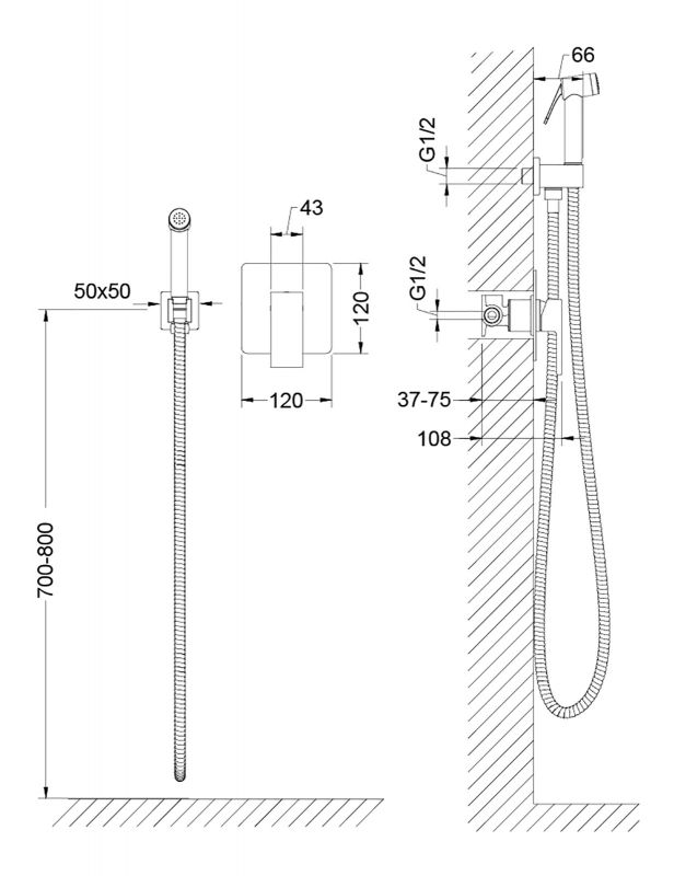 Гигиенический душ со смесителем Timo Selene 2089/17SM Золото матовое, артикул 2089/17SM