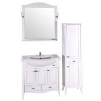 Тумба под раковину ASB-Woodline Салерно 80 Белый патина серебро