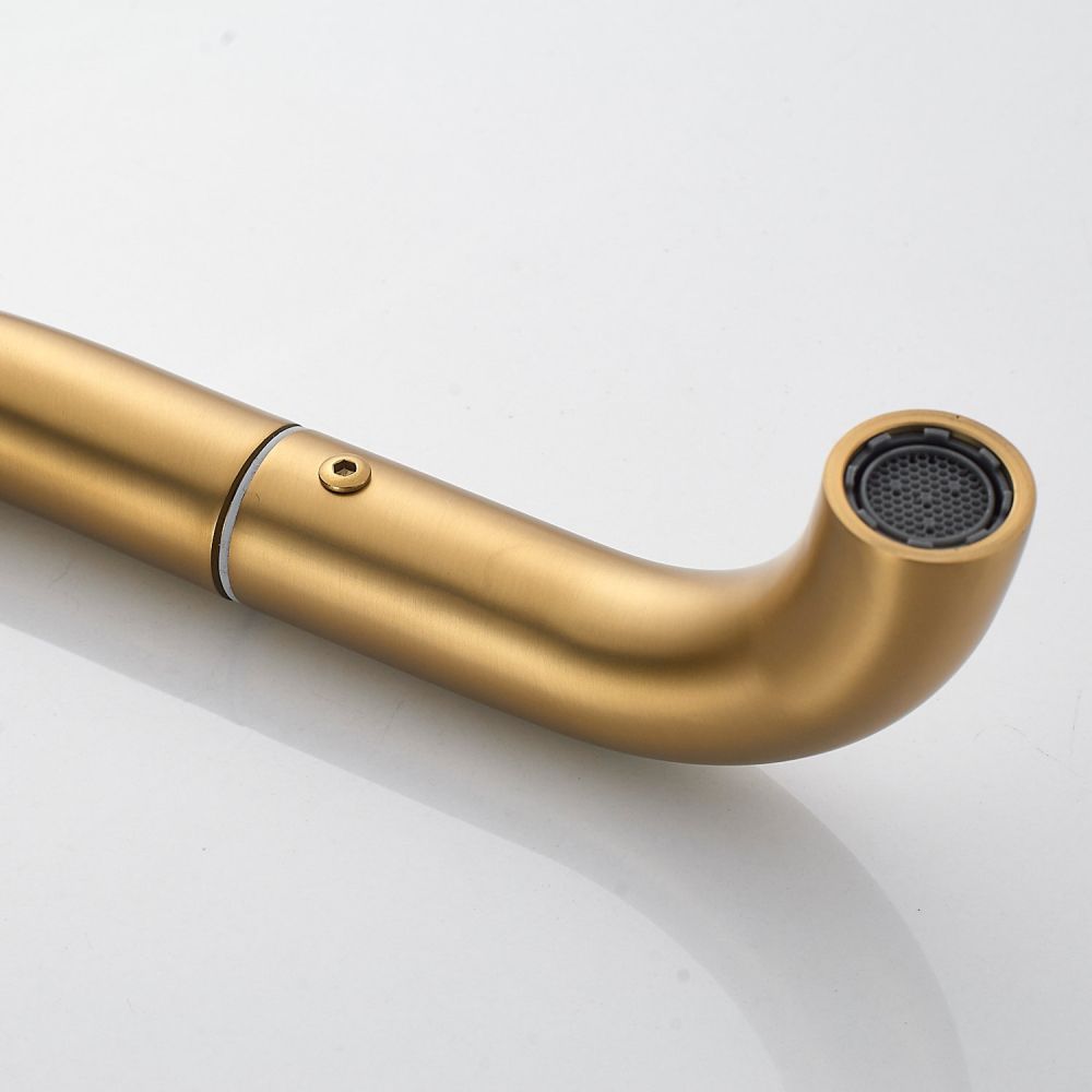 Смеситель для раковины Raffine F201G, золотой сатин