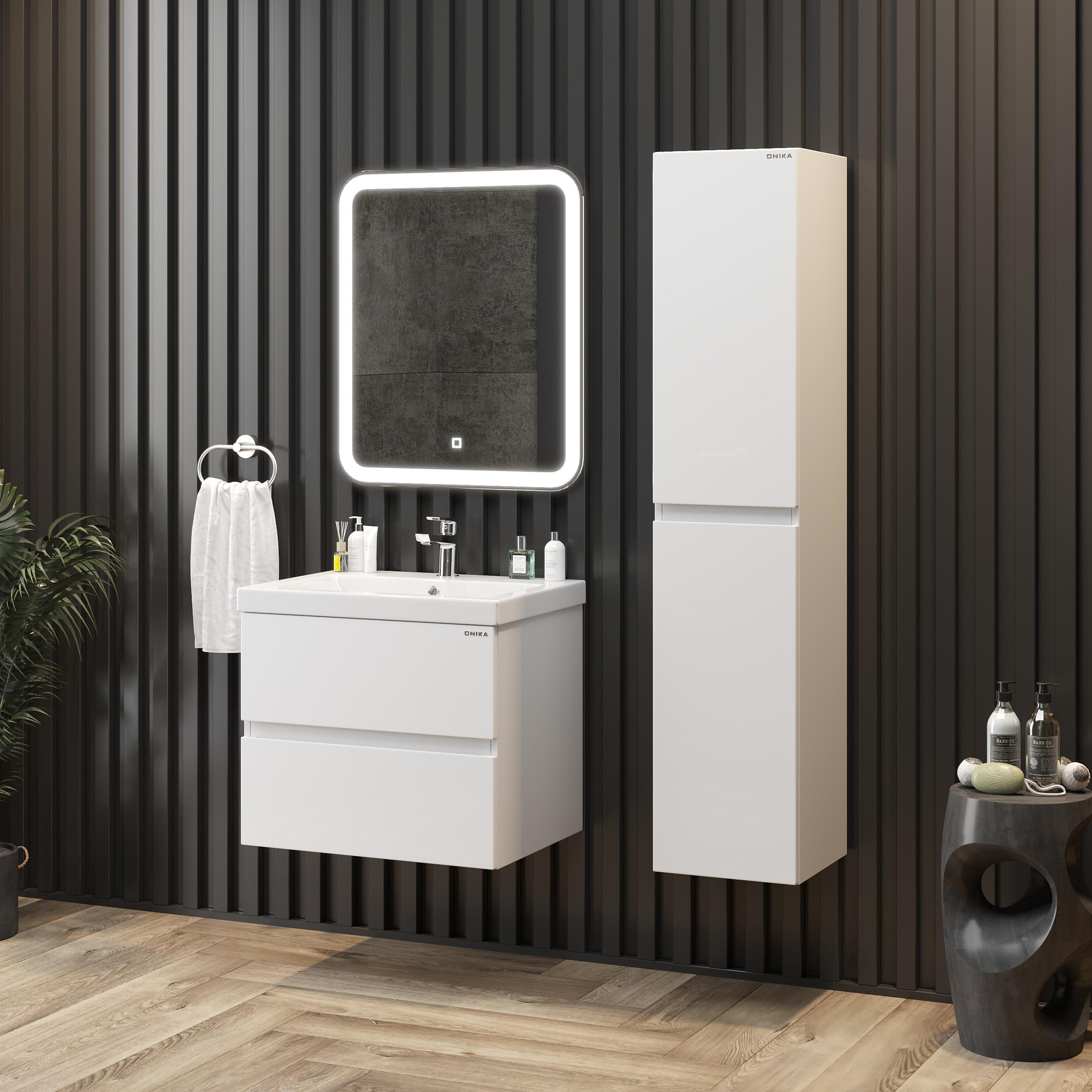 Тумба Onika Эвада 60 подвесная, белая (ум. Como 60)