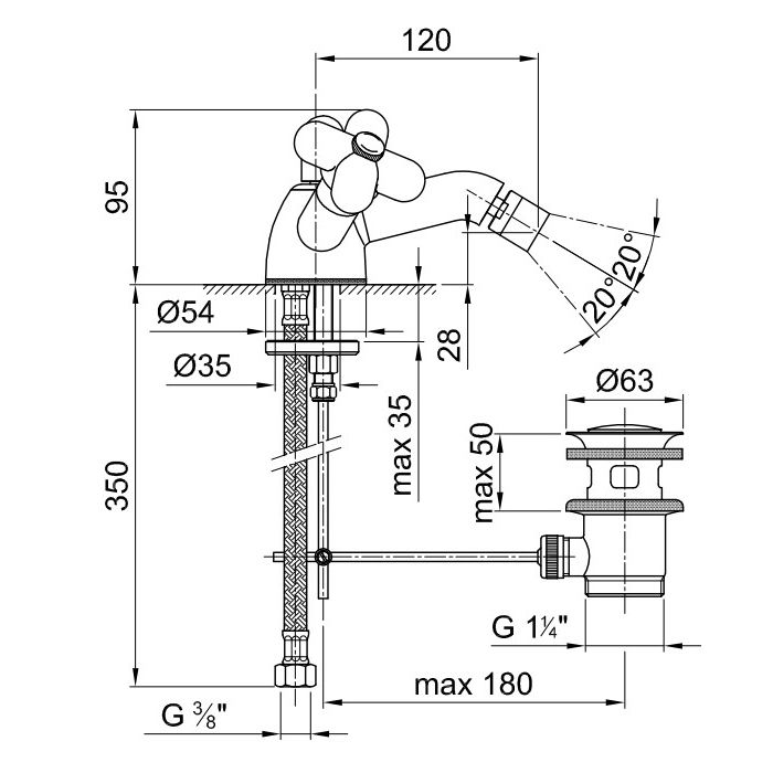 Fantini I Balocchi Смеситель для биде, 1 отв., с донным клапаном, цвет: белый матовый
