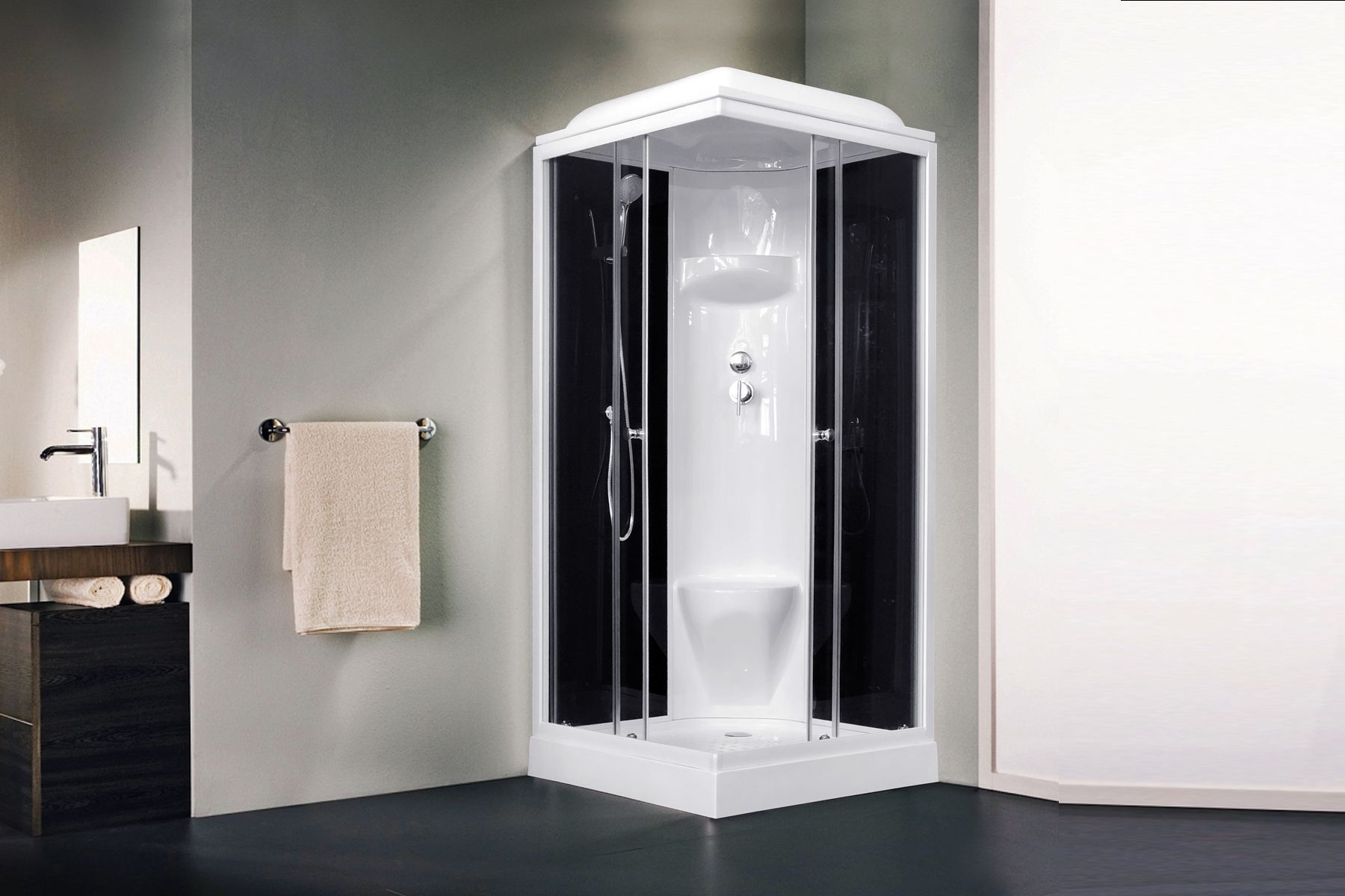 Душевая кабина Royal Bath RB 80HP6-BT (черное/прозрачное) Душевая кабина Royal Bath RB 80HP6-BT (черное/прозрачное)