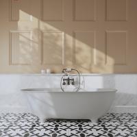 Devon Dove Ванна отдельностоящая на ножк из WHITE TEC PLUS 170.5х52,8х84.6 см, цвет: белый,  в компл донный клапан с крышкой из WHITE TEC