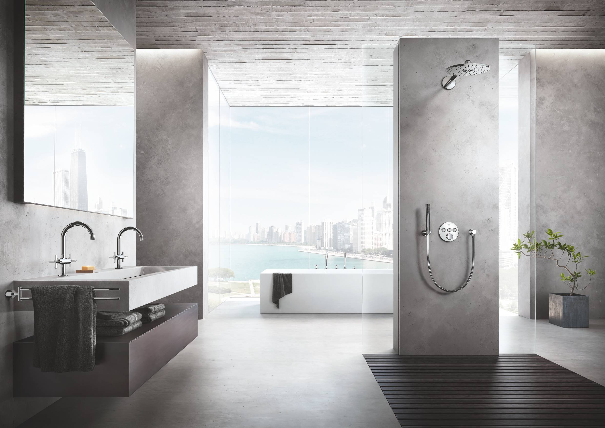 Смеситель для ванны GROHE Atrio New с душевым гарнитуром (на бортик ванны), 5 отверстий, хром (19923003) Смеситель для ванны GROHE Atrio New с душевым гарнитуром (на бортик ванны), 5 отверстий, хром (19923003)