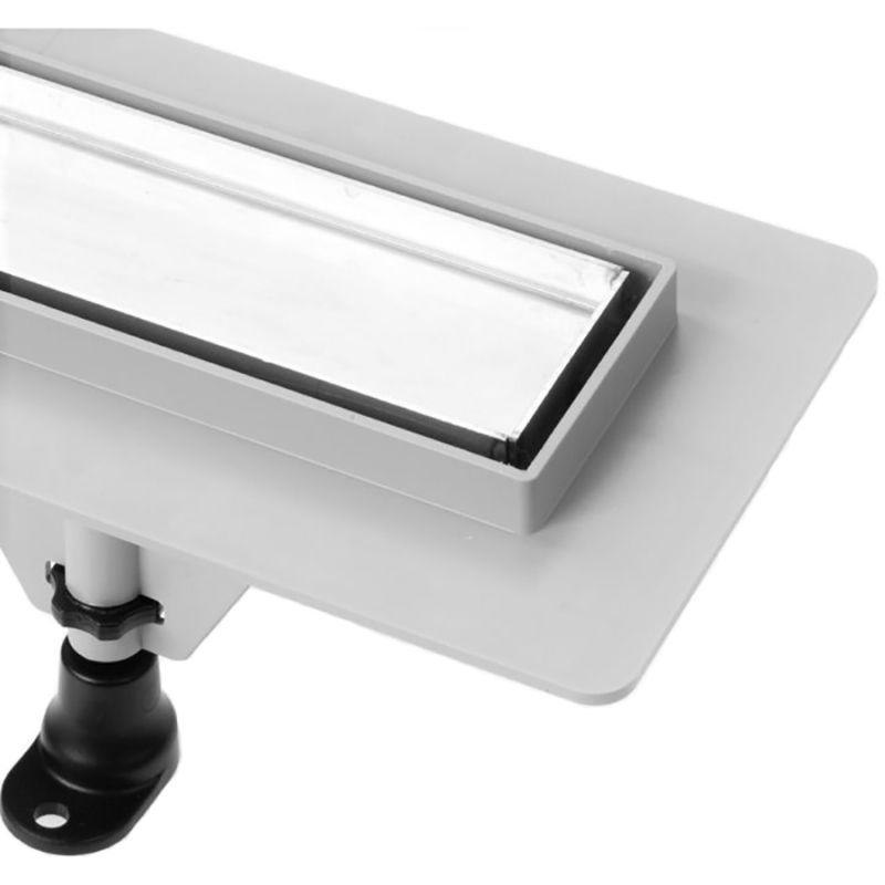 Пластиковый сливной канал с сеткой из нержавеющей стали 3, для плитки, L = 755 мм, сухой клапан