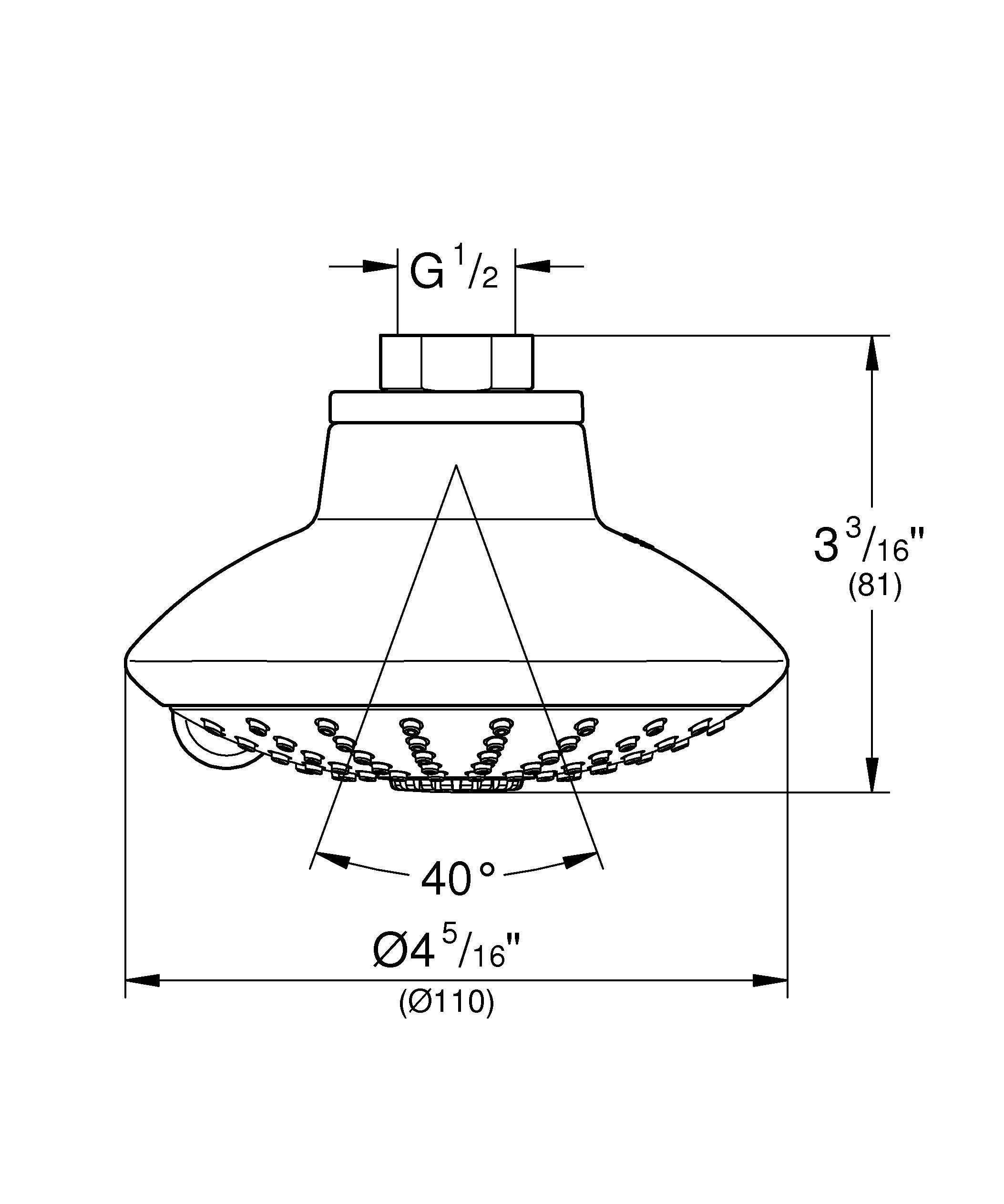 Верхний душ GROHE Euphoria, диаметр 110 мм, хром (27247001)