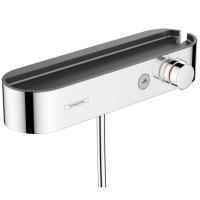 Смеситель для душа, Hansgrohe, ShowerTablet Select, тип открывания воды-вентильный, тип регулирования воды-термостатический картридж, монтаж-настенный,  с кнопкой ручной душ, держатель ручного душа встроенный в полку, материал рукояток-пластик, полка из п Смеситель для душа, Hansgrohe, ShowerTablet Select, тип открывания воды-вентильный, тип регулирования воды-термостатический картридж, монтаж-настенный,  с кнопкой ручной душ, держатель ручного душа встроенный в полку, материал рукояток-пластик, полка из п
