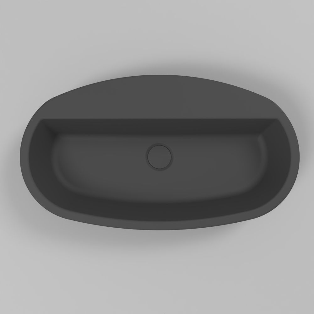 Умывальник WHITECROSS Obsidian D 65x37 (черный мат) иск. камень