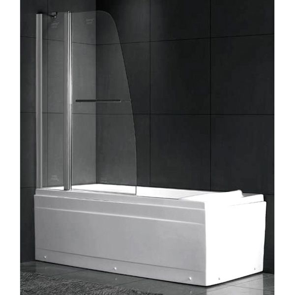 Шторка на ванну Gemy New Rockcoco 100х140 профиль Хром стекло прозрачное