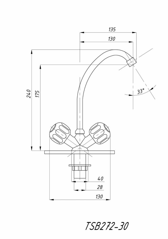 Смеситель для кухни TSARSBERG (TSB-272-30) тип См-МДЦБА, артикул TSB-272-30