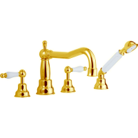 CISAL Arcana Toscana Смеситель на борт ванны на 4 отверстия, цвет золото/белый