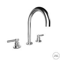 BONGIO T LEVER Смеситель для раковины на 3 отверстия, в комплекте с донным клапаном click-clack, цвет белый матовый