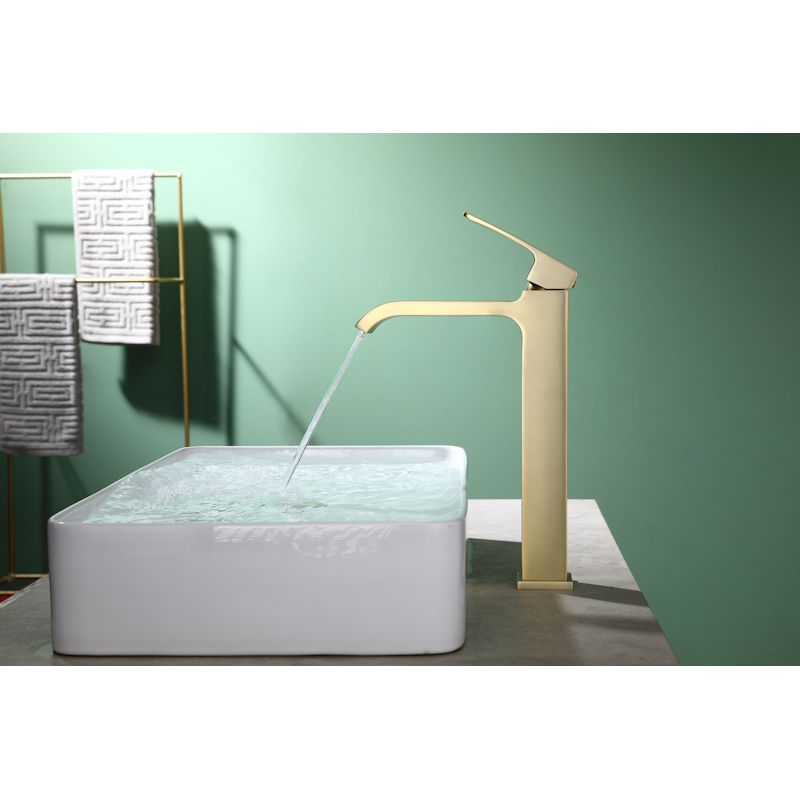 Смеситель для раковины высокий Raglo R02.15.03, золотой сатин