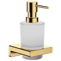 Дозатор для жидкого мыла, Hansgrohe, AddStoris, механический (нажимной), ширина, мм-81, глубина, мм-91, высота, мм-158, ёмкость(мл)-200, тип установки-настенный, материал колбы-стекло, цвет колбы-белый матовый, цвет дозатора (держателя)- полированное золо Дозатор для жидкого мыла, Hansgrohe, AddStoris, механический (нажимной), ширина, мм-81, глубина, мм-91, высота, мм-158, ёмкость(мл)-200, тип установки-настенный, материал колбы-стекло, цвет колбы-белый матовый, цвет дозатора (держателя)- полированное золо