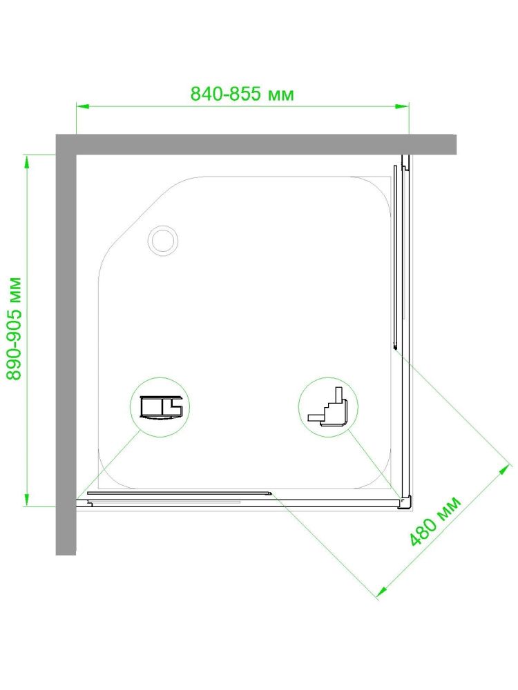 Душевой уголок Royal Bath RB HPD-C-ST 90х85х200 (матовое), артикул RB8590HPD-C-ST