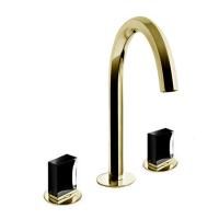 Fantini Venezia Смеситель для раковины, 3 отв., без донного клапана, излив 175мм, цвет: золото плюс