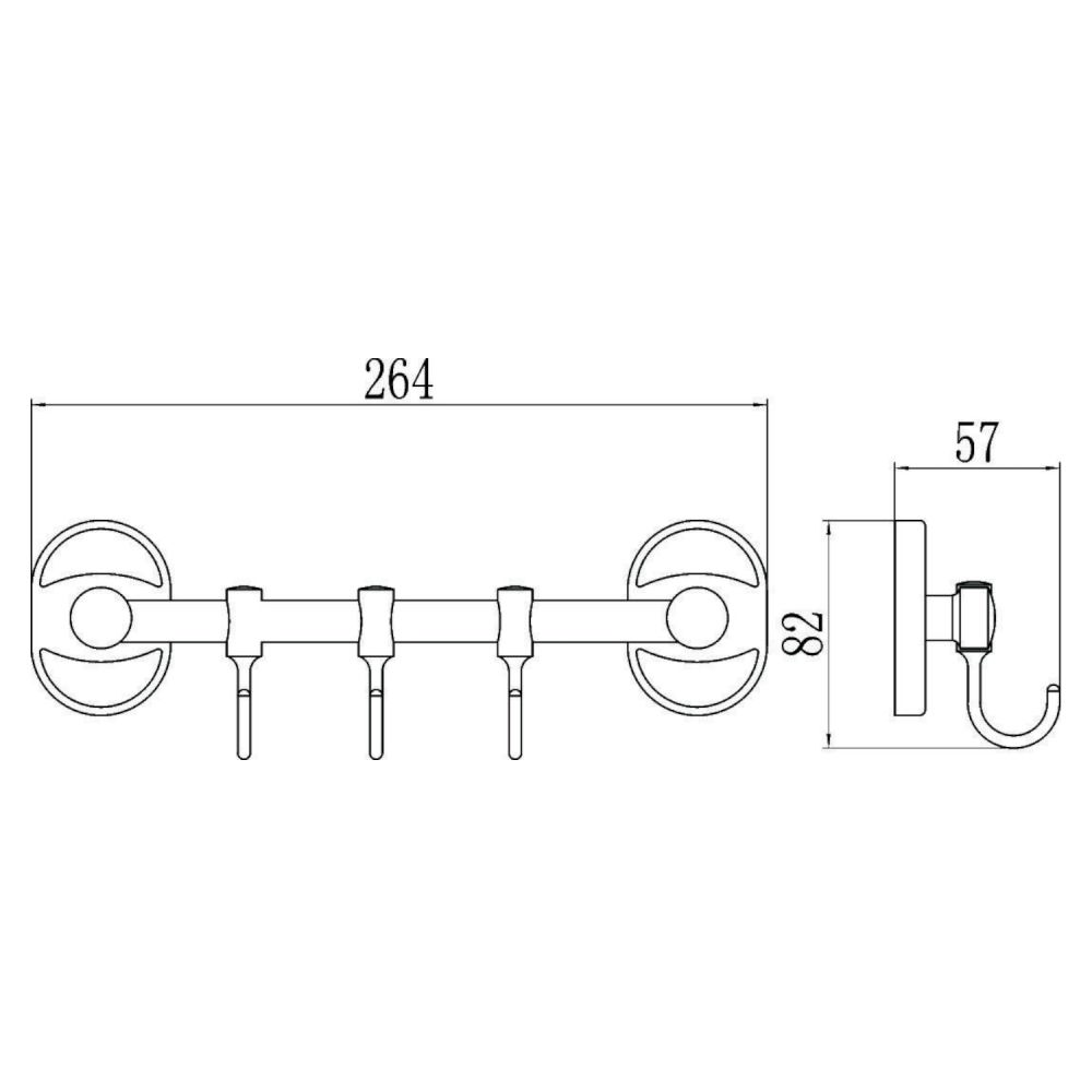 Планка с крючками Savol S-008203, хром, артикул S-008203