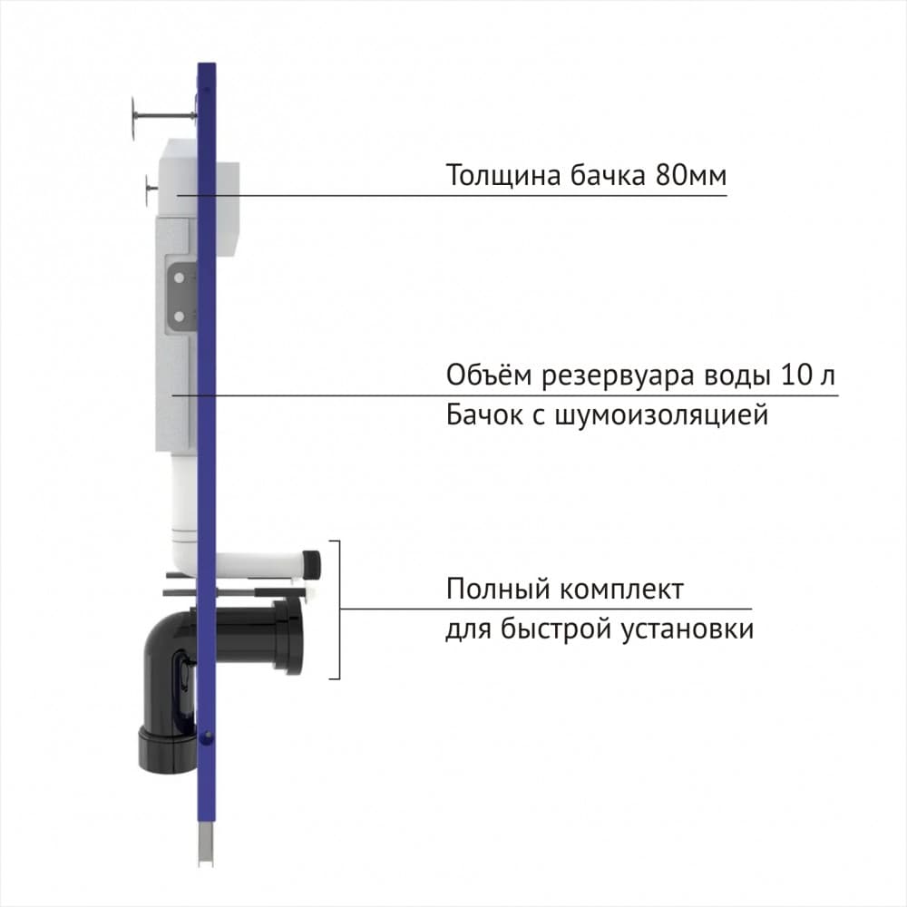 Комплект BERGES: инсталляция NOVUM, кнопка F3, унитаз PUMA Rimless 51 см, сидение дюропласт Toma Slim SO Комплект BERGES: инсталляция NOVUM, кнопка F3, унитаз PUMA Rimless 51 см, сидение дюропласт Toma Slim SO