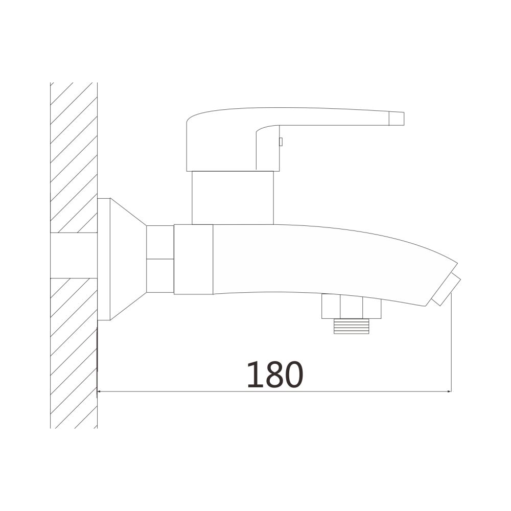 Смеситель для ванны Shevanik S5002T, оружейная сталь