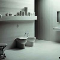 AZZURRA NUVOLA Унитаз напольный приставной 55х35см, слив в стену, цвет белый, с креплением VFV