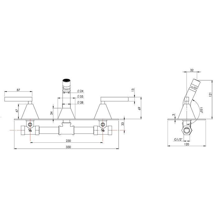 Nicolazzi Flag Смеситель для биде встраиваемый , цвет хром (без внутр части)