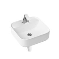 Комплект 3 в 1 Lavinia Boho Bathroom Sink Slim 21510288, накладная фарфоровая раковина 42 см, смеситель, пластиковый сифон
