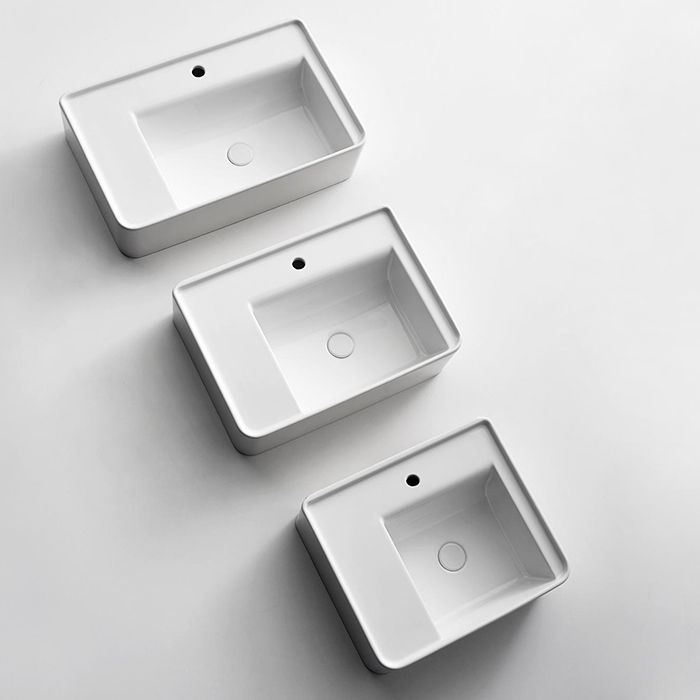 SIMAS RATIO  Раковина чаша подвесная 75x46xh18 см, с 1 отв. для смесителя, без перелива, цвет белый