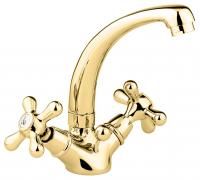 Смеситель Deco Classic 12913 с донным клапаном для раковины, цвет золото Смеситель Deco Classic 12913 с донным клапаном для раковины, цвет золото