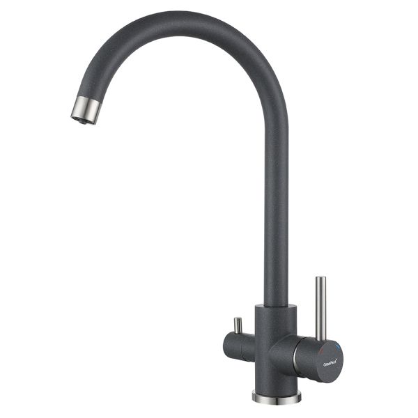Смеситель для кухни с подключением фильтра GranFest Z-5420, темно-серый