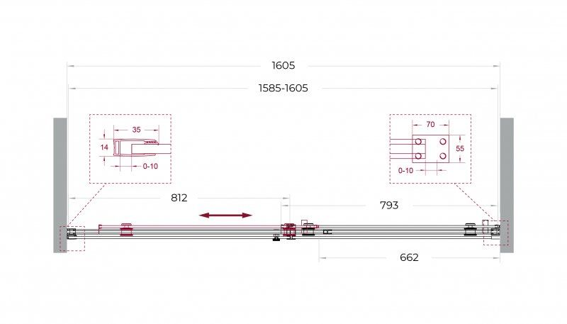 SOFT_CLOSE-2-BF-1-180-C-GM Душевая дверь, артикул SOFT_CLOSE-2-BF-1-180-C-GM