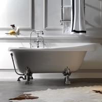 KERASAN Retro Ванна акриловая 170х77см, цвет белый, ножки, сифон и слив-перелив в комплекте, цвет  хром