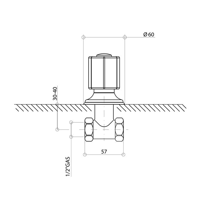 Bongio Fleur Blanc Запорный вентиль 1/2, цвет хром/белый фарфор (без встраив частей 09777 Hot и Cold)