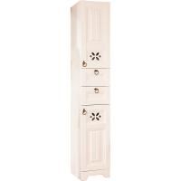 Шкаф пенал Бриклаер Кантри 35 с бельевой корзиной Бежевый дуб прованс