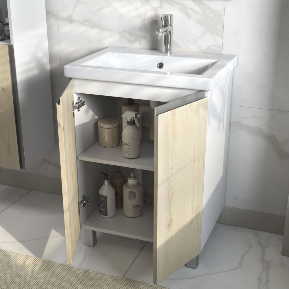 Тумба VIGO Yuma 600-2-0 под раковину Ц0000005953 (Como), поставляется в разобранном виде (346), артикул 346