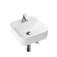 Комплект 5 в 1 Lavinia Boho Bathroom Sink Slim 21510284, накладная фарфоровая раковина 42 см, смеситель, латунный сифон, донный клапан quick-clac, угловые вентили 2 шт.
