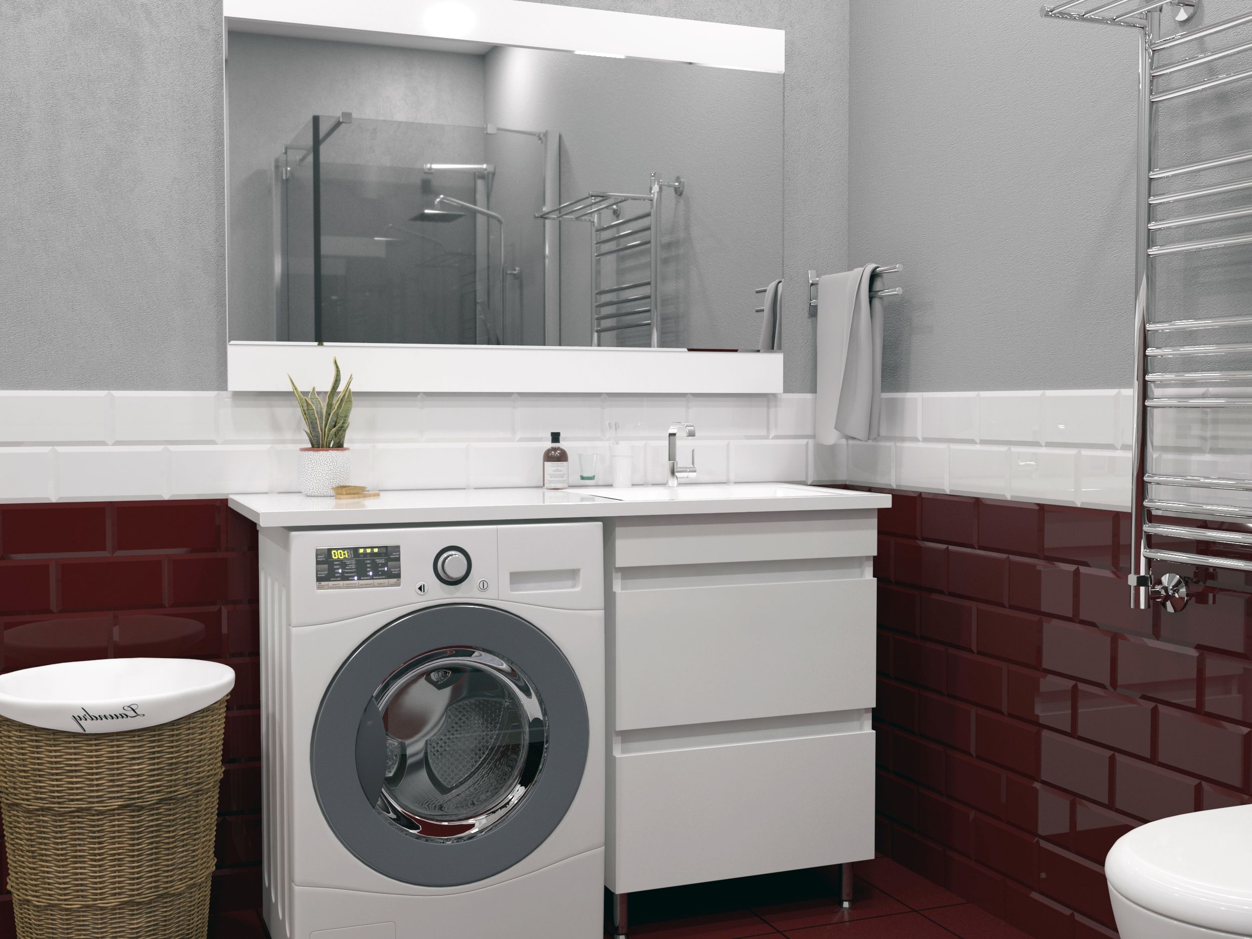 Раковина над стиральной машиной Мадлен 100, левая