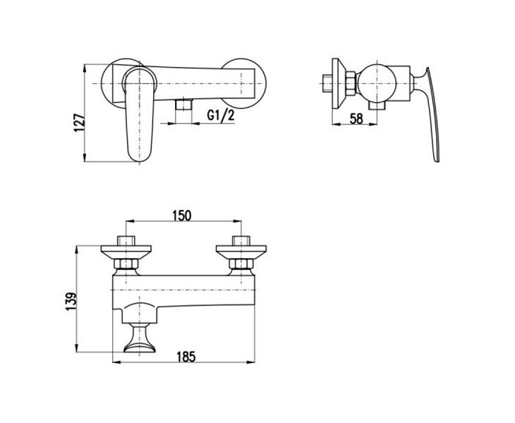 Смеситель для душа Rav Slezak Tigris TG181.5CMATC