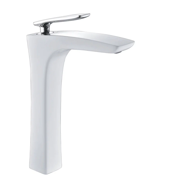 Смеситель для раковины высокий Rose R27F R2711F, белый/хром