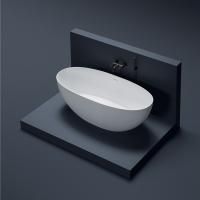 Gruppo Treesse Vera Ванна отдельностоящая овальная 150х72х55см из искусственного камня, цвет белый матовый