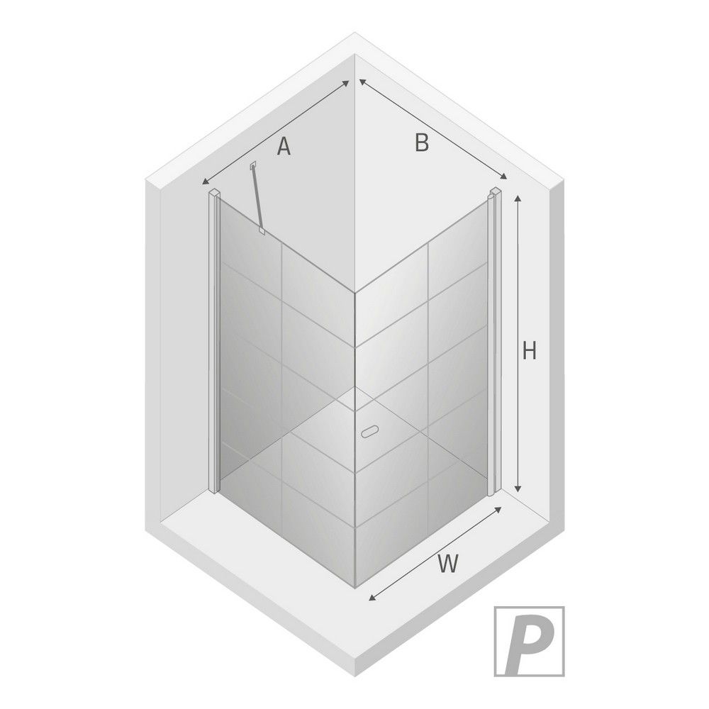 Душевое ограждение NEW TRENDY NEW SOLEO BLACK R 90x90x195 D-0285A/D-0121B (черный)