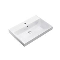 Раковина CUBO подвесная\мебельная 70, белая глянцевая
