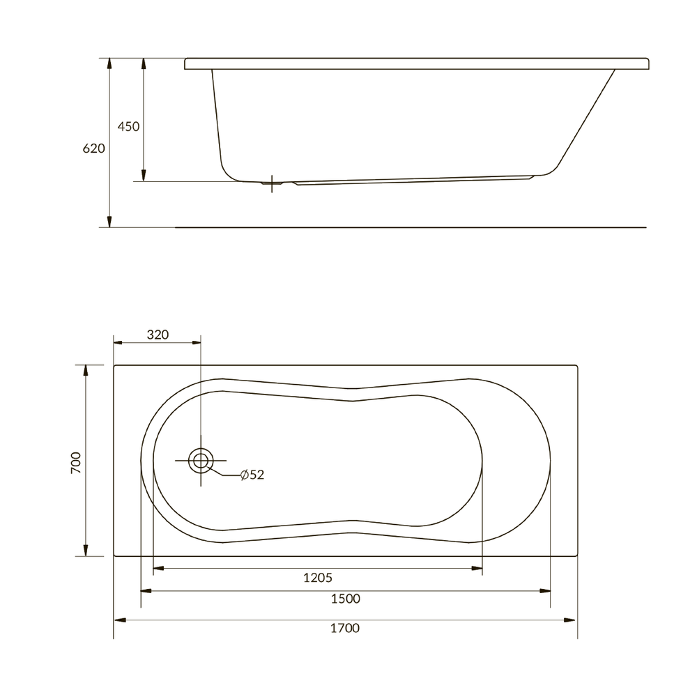 Ванна Cersanit  прямоугольная NIKE 170x70 (63347), артикул 63347