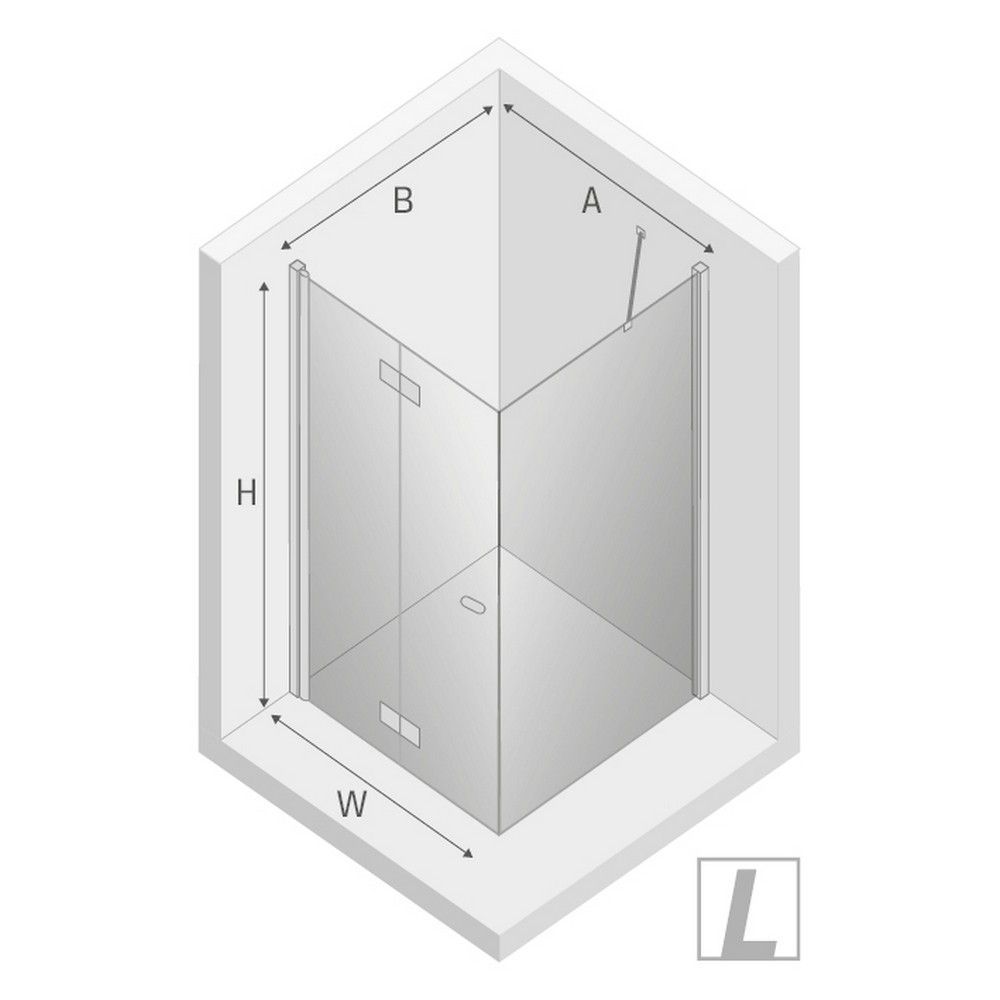 Душевое ограждение NEW TRENDY NEW SOLEO складные двери L 90x120x195 D-0149A/D-0151B (хром)
